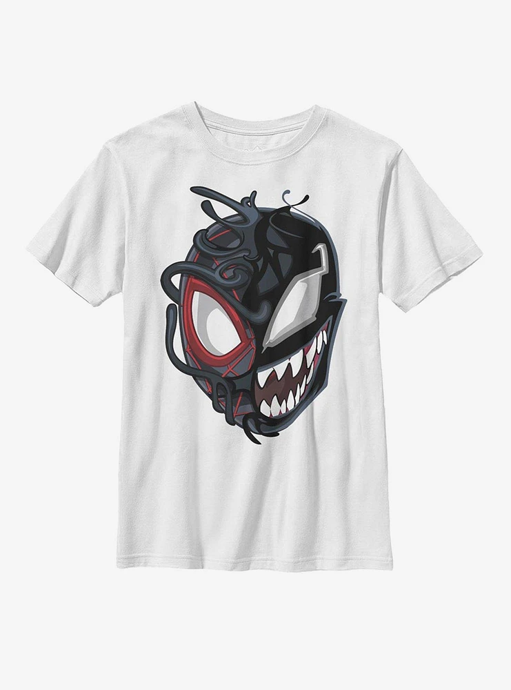 Marvel Spider-Man Venomized Miles Morales Mask Takeover Youth T-Shirt