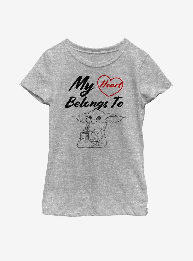 Star Wars The Mandalorian My Heart Belongs To Child Youth Girls T-Shirt