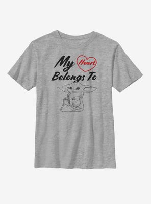 Star Wars The Mandalorian My Heart Belongs To Child Youth T-Shirt