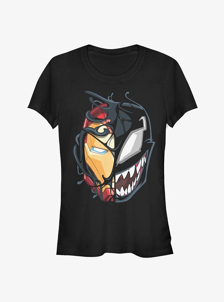 Marvel Iron Man Venomized Mask Takeover Girls T-Shirt