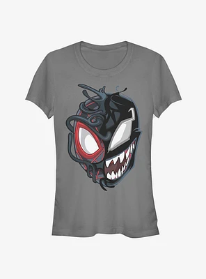 Marvel Spider-Man Venomized Miles Morales Mask Takeover Girls T-Shirt