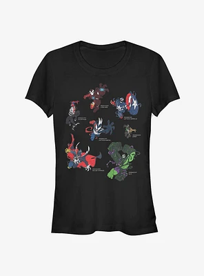 Marvel Avengers Venomized Heroes Girls T-Shirt