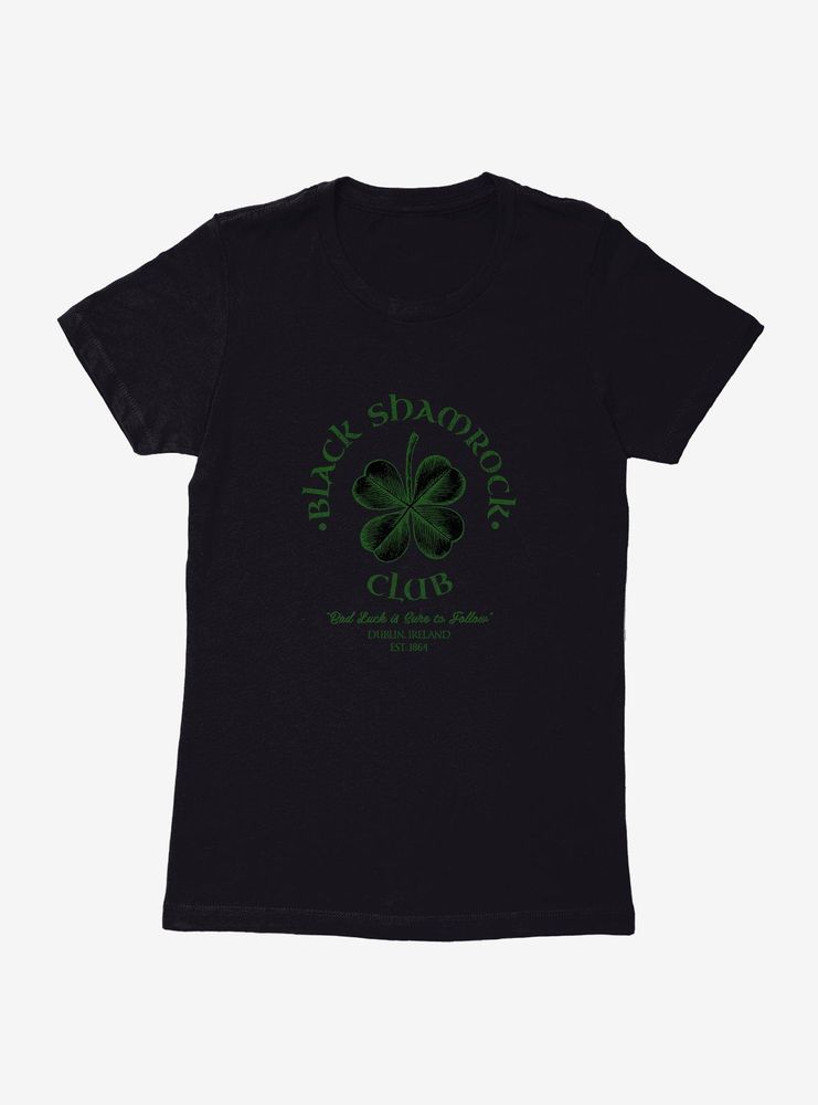 Black Shamrock Club Womens T-Shirt