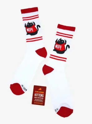 Exploding Kittens Nope Cat Crew Socks