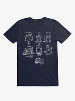 7 Sins Cat Navy Blue T-Shirt