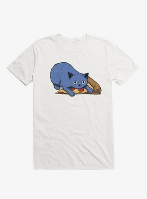 Get Your Own Pizza, Human! Cat White T-Shirt