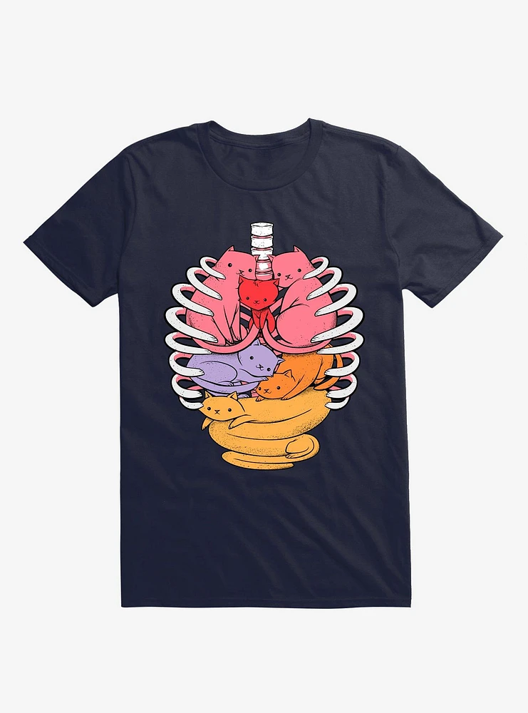 Anatomicat Anatomy Cat Navy Blue T-Shirt