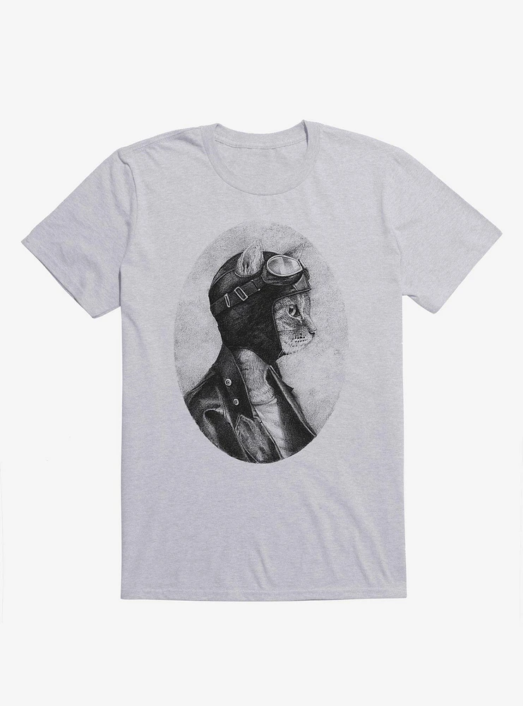 Brave Cat Pilot Sport Grey T-Shirt