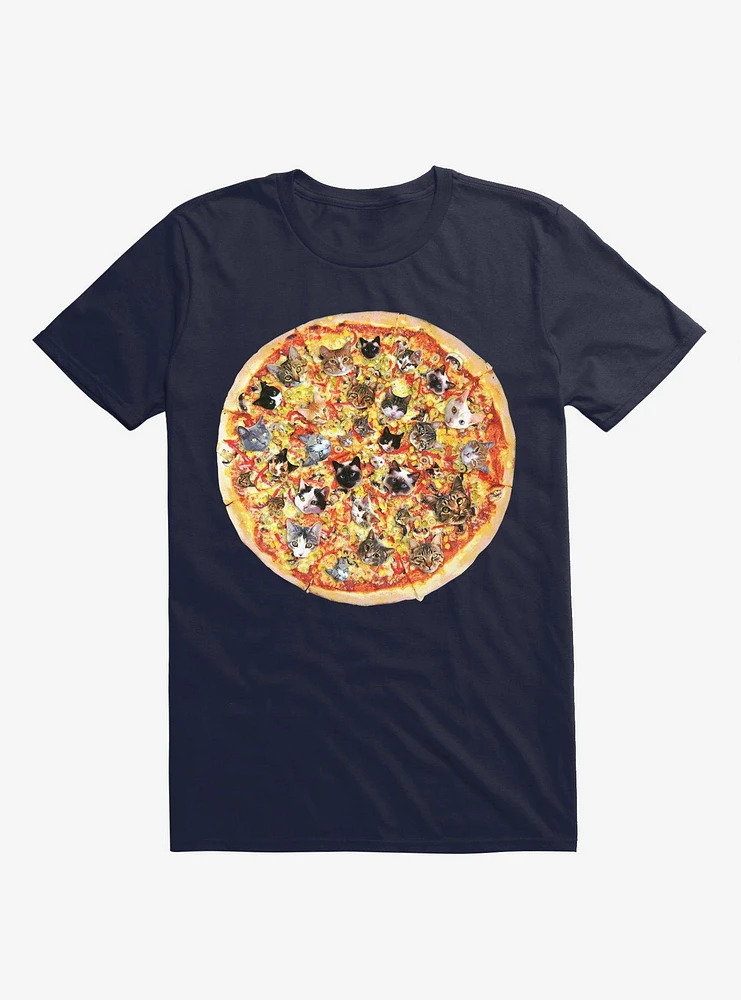 If The Internet Was A Pizza Cat Navy Blue T-Shirt