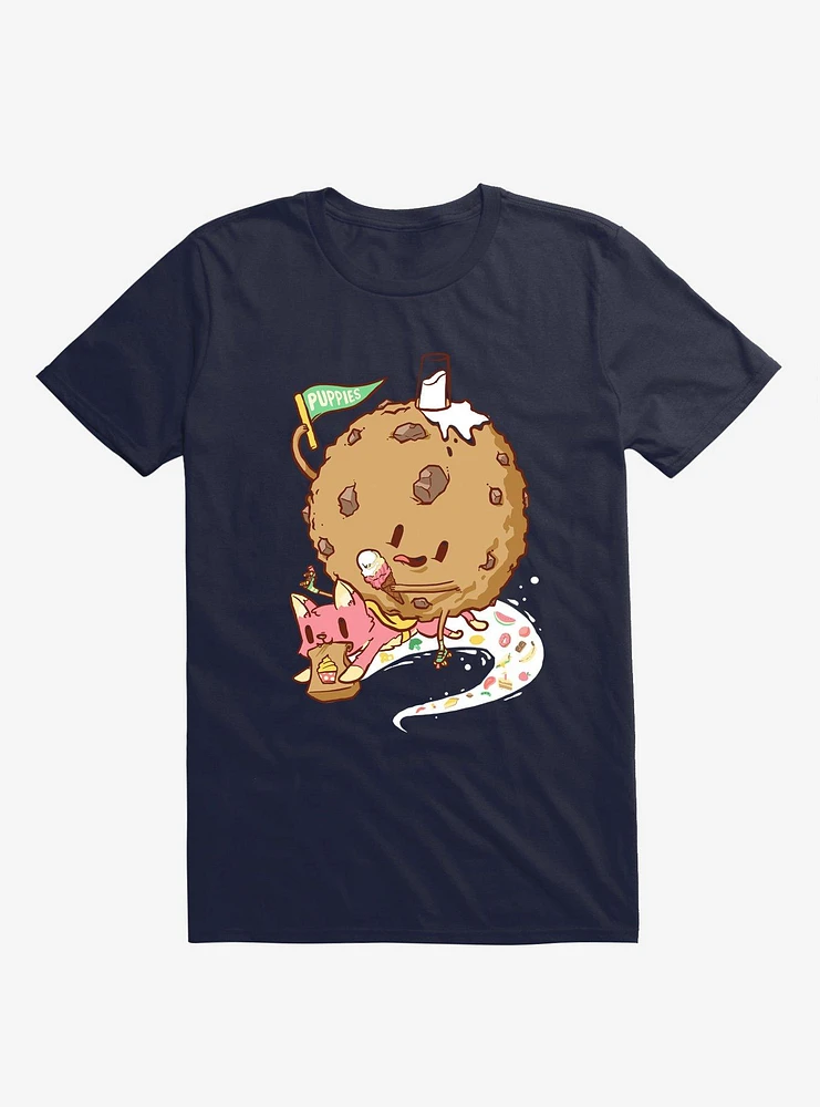 Cake Delivery Cat Navy Blue T-Shirt