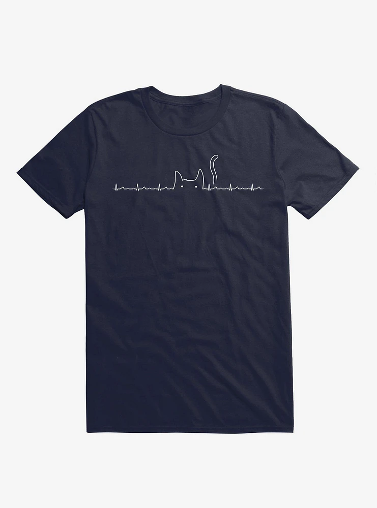 Cat Lover Navy Blue T-Shirt