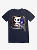 Cat Piloted Cyborg Navy Blue T-Shirt