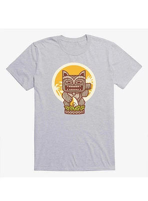 Kitty Tiki Wooden Cat Sport Grey T-Shirt