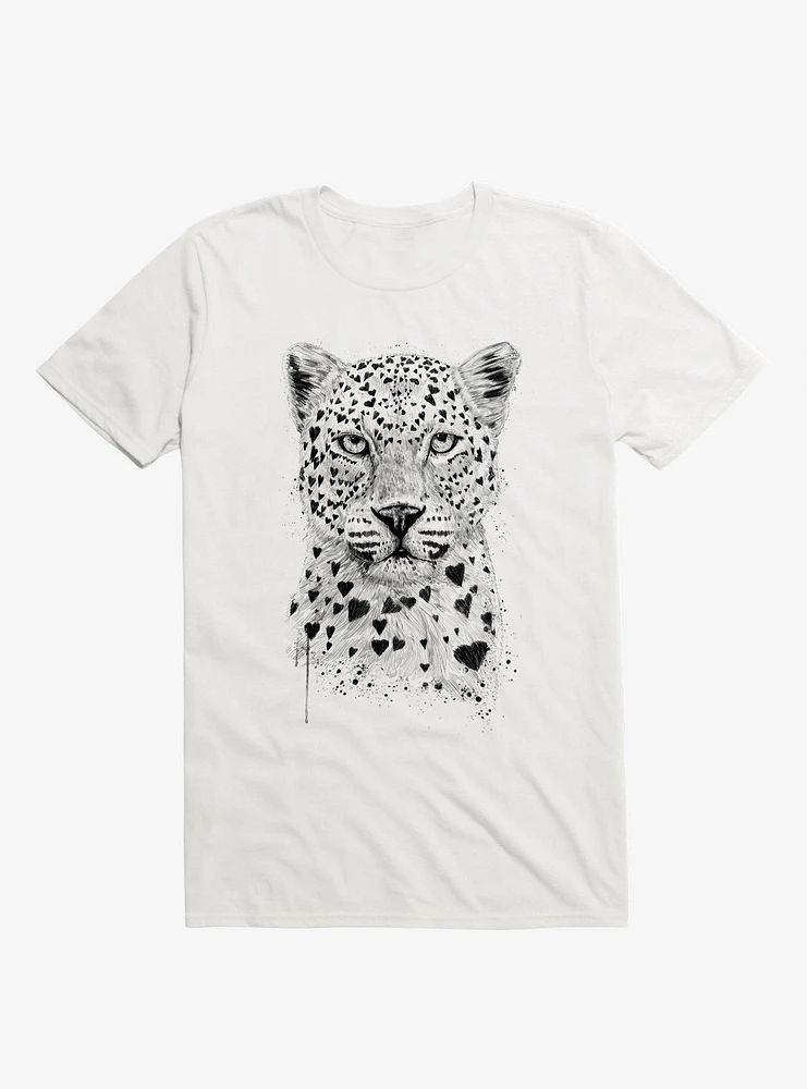 Lovely Leopard Hearts White T-Shirt