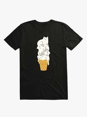 Meowlting Ice Cream Cats Black T-Shirt