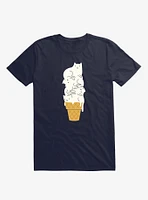 Meowlting Ice Cream Cats Navy Blue T-Shirt