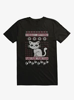 Meowy Catmas Cat Holiday Sweater Black T-Shirt