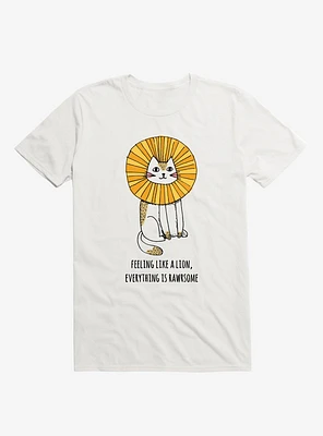 Everything Is Rawrsome Cat White T-Shirt