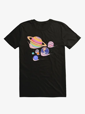 Universe Walk Snail Planets Black T-Shirt