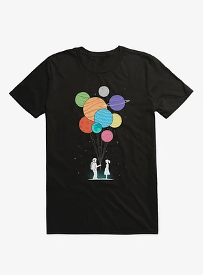 You Are My Universe Astronaut & Planets Black T-Shirt