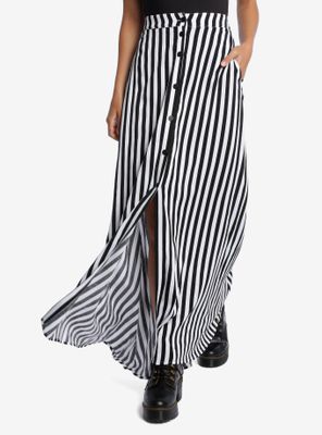 Black & White Stripe Maxi Skirt
