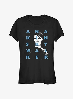 Star Wars The Clone Anakin Text Girls T-Shirt