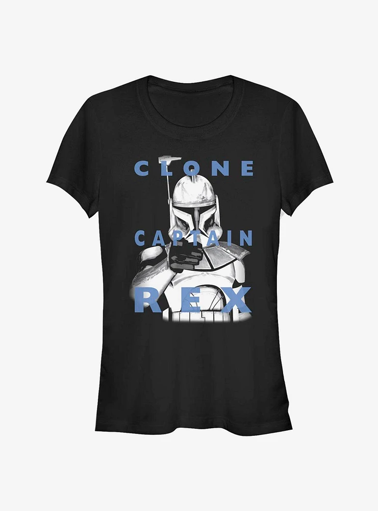 Star Wars The Clone Captain Rex Text Girls T-Shirt