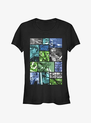 Star Wars The Clone Story Squares Girls T-Shirt