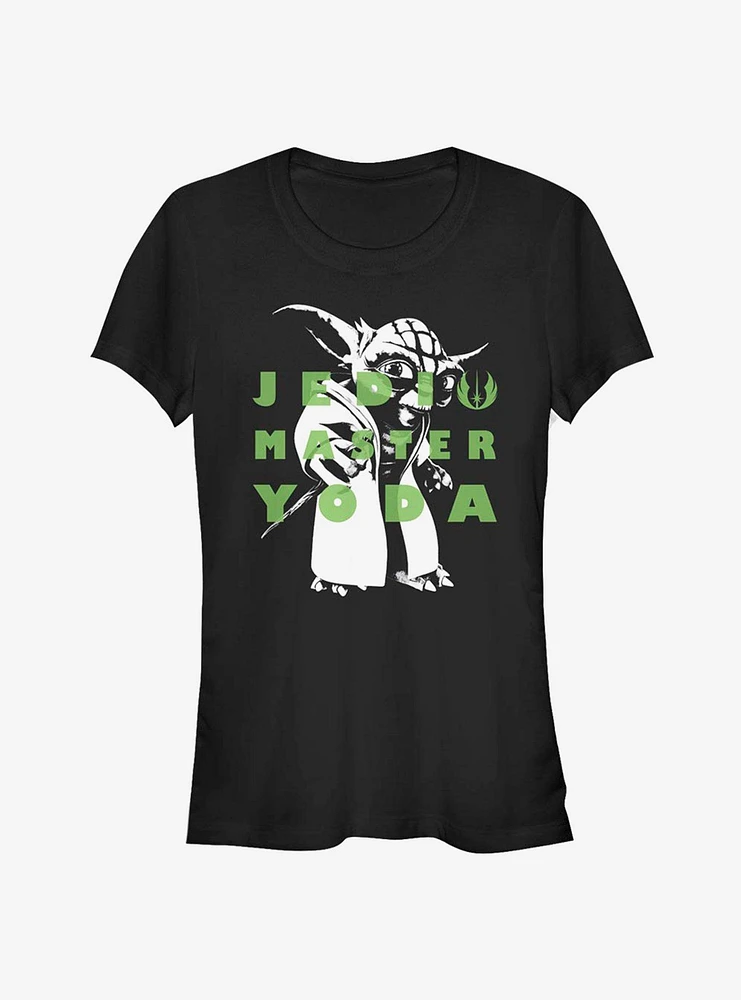 Star Wars The Clone Yoda Text Girls T-Shirt