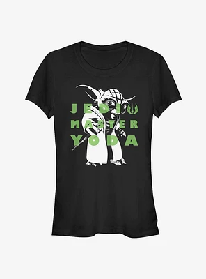 Star Wars The Clone Yoda Text Girls T-Shirt