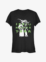 Star Wars The Clone Yoda Text Girls T-Shirt