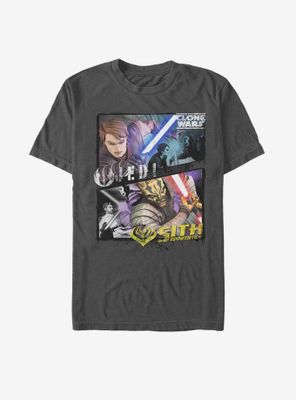 Star Wars: The Clone Wars Jedi Sith Panels Panel T-Shirt