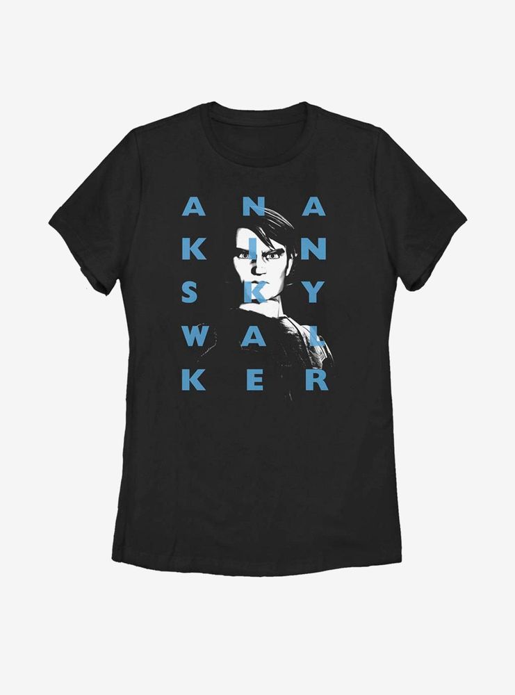 Star Wars: The Clone Wars Anakin Text Womens T-Shirt