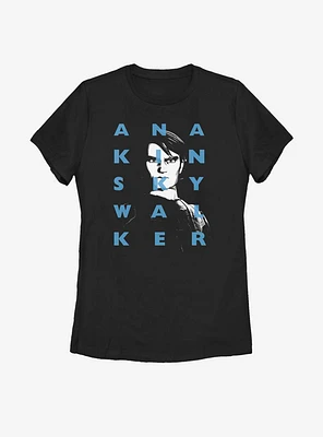 Star Wars: The Clone Wars Anakin Text Womens T-Shirt