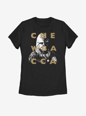 Star Wars: The Clone Wars Chewbacca Text Womens T-Shirt