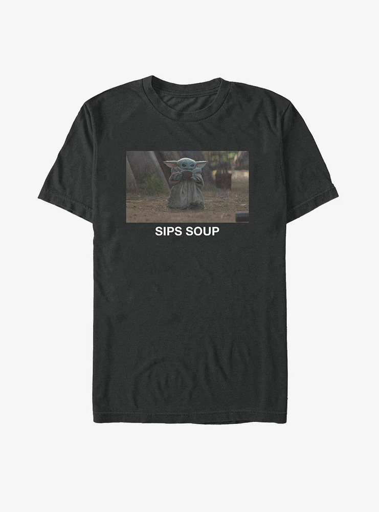 Star Wars The Mandalorian Child Sips Soup T-Shirt