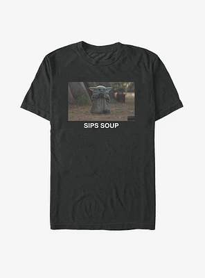 Star Wars The Mandalorian Child Sips Soup T-Shirt
