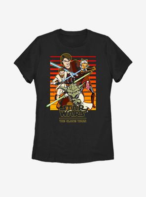 Star Wars: The Clone Wars Heroes Line Up Womens T-Shirt