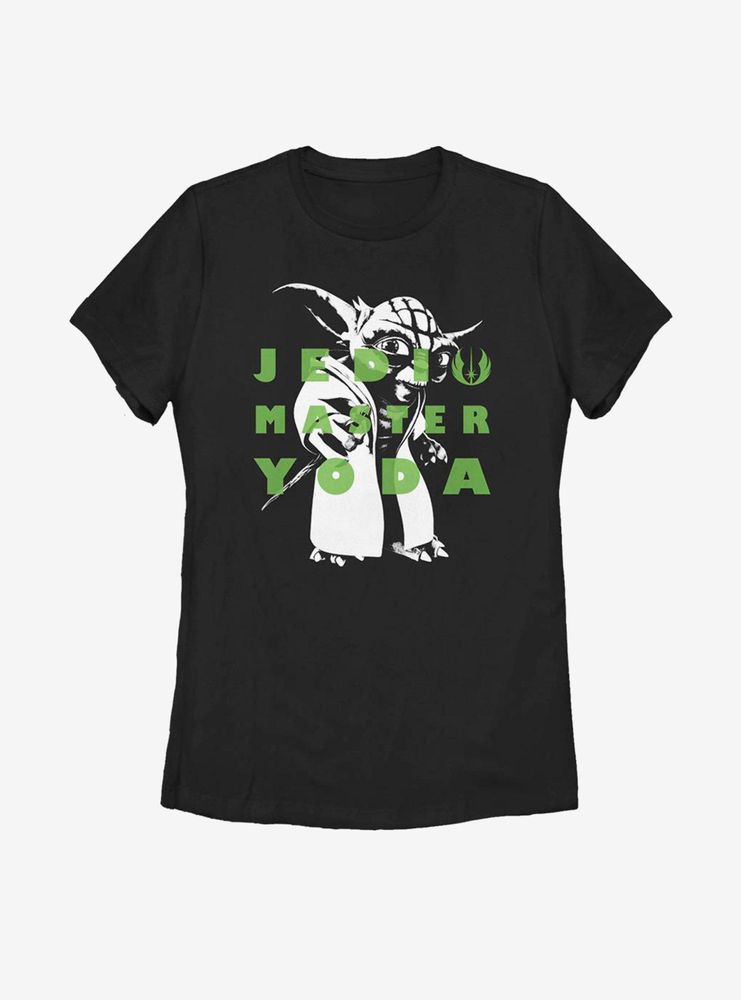 Star Wars: The Clone Wars Yoda Text Womens T-Shirt