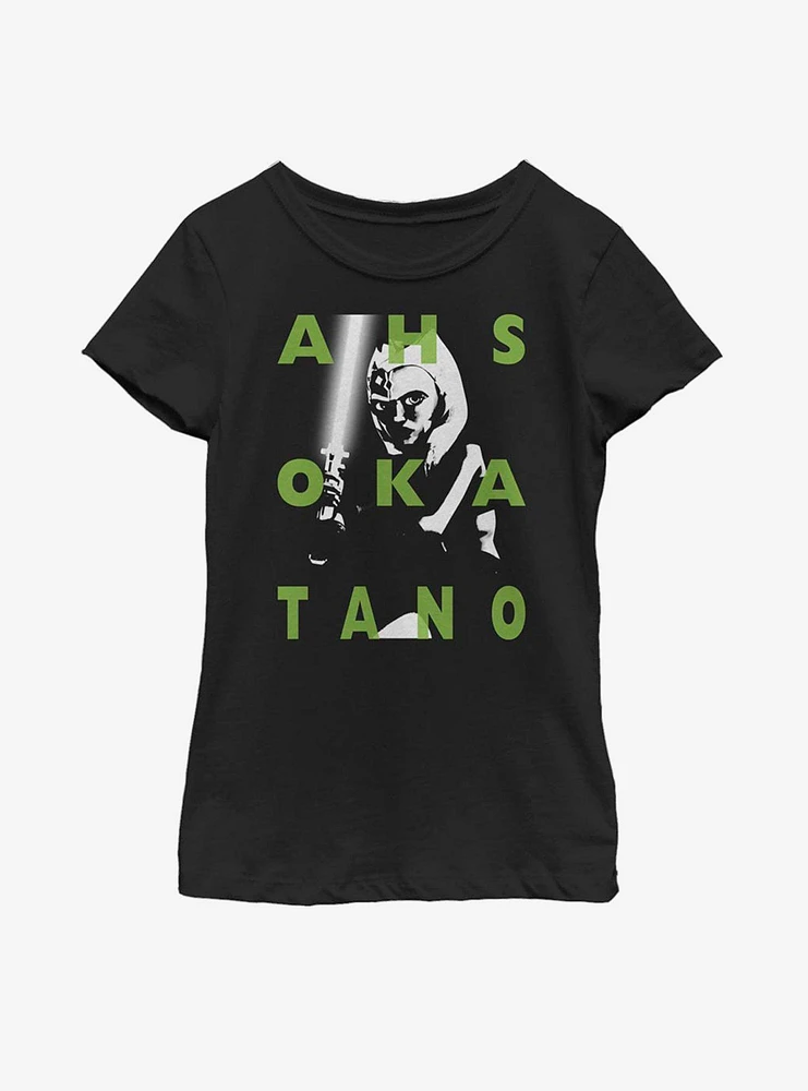 Star Wars: The Clone Wars Ahsoka Text Youth Girls T-Shirt