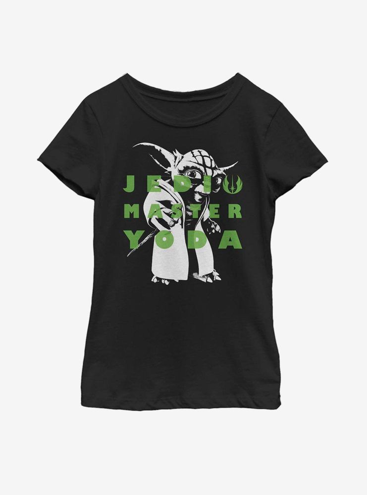 Star Wars: The Clone Wars Yoda Text Youth Girls T-Shirt