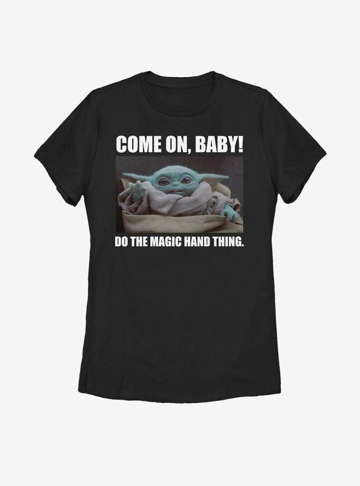 Star Wars The Mandalorian Child Magic Hand Thing Womens T-Shirt