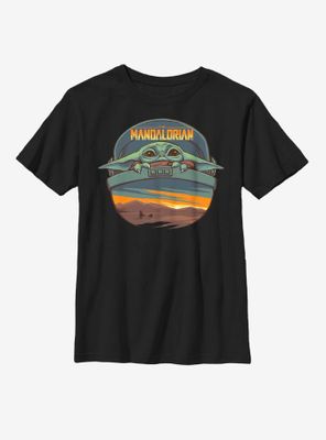 Star Wars The Mandalorian Child Landscape Logo Youth T-Shirt