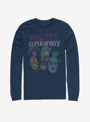 Marvel Avengers Super Heroes Distressed Long-Sleeve T-Shirt
