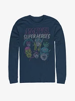 Marvel Avengers Super Heroes Distressed Long-Sleeve T-Shirt