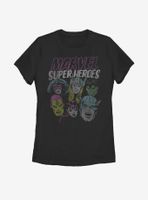Marvel Avengers Super Heroes Distressed Womens T-Shirt
