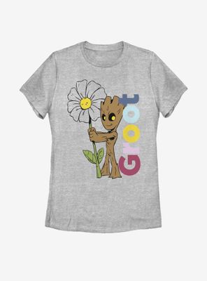 Marvel Guardians Of The Galaxy Picking Flowers Groot Womens T-Shirt
