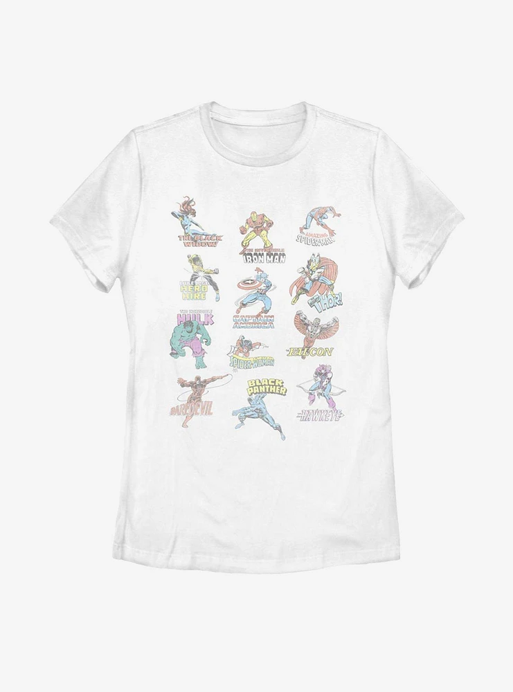 Marvel Avengers Character Titles Womens T-Shirt