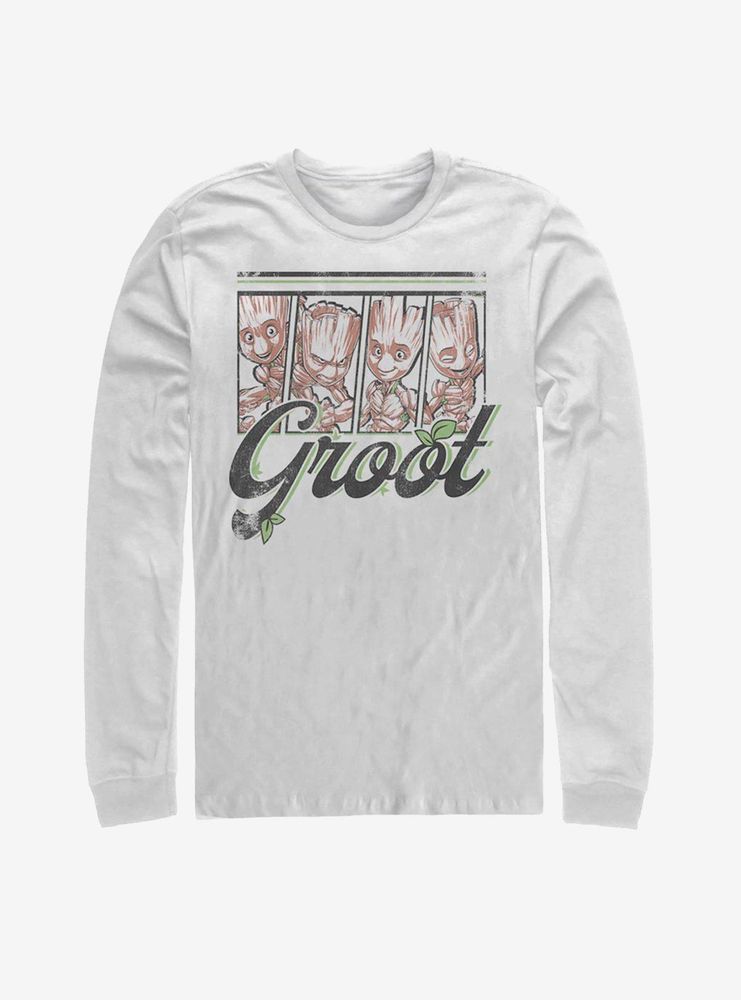 Marvel Guardians Of The Galaxy Four Panel Groot Long-Sleeve T-Shirt