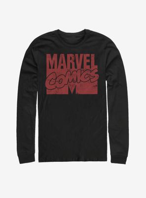 Marvel Red Distressed Logo Long-Sleeve T-Shirt